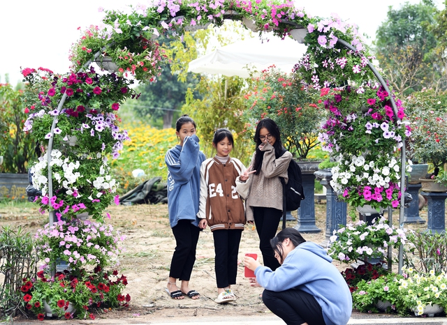 Giới trẻ Hà Nối rủ nhau đến “check in” lễ hội hoa Mê Linh 2022 - Ảnh 12.