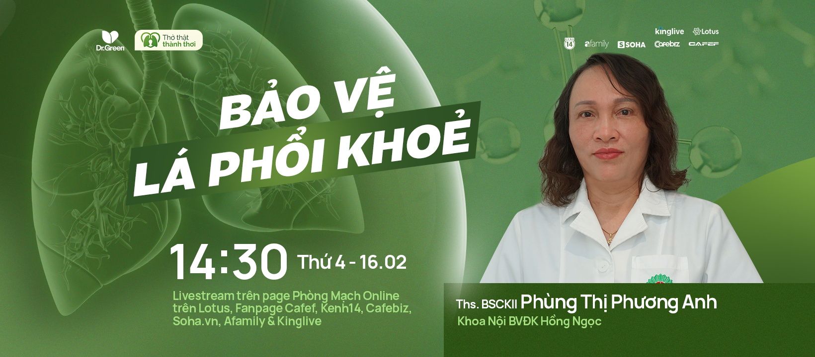 Làm thế nào để bảo vệ hơi thở, lá phổi trước các tác nhân gây hại, COVID-19? Hỏi ngay bác sĩ tại livestream BẢO VỆ LÁ PHỔI KHOẺ - Ảnh 1.