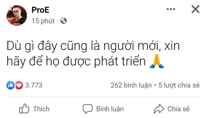 ProE lên tiếng bảo vệ đàn em sau thất bại của Team Flash: Xin hãy để họ phát triển - Ảnh 2.