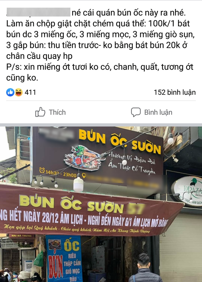 Bị đổ oan chặt chém 100k/bát bún dịp Tết, chủ quán giải thích sự thật làm tất cả ngỡ ngàng - Ảnh 1.