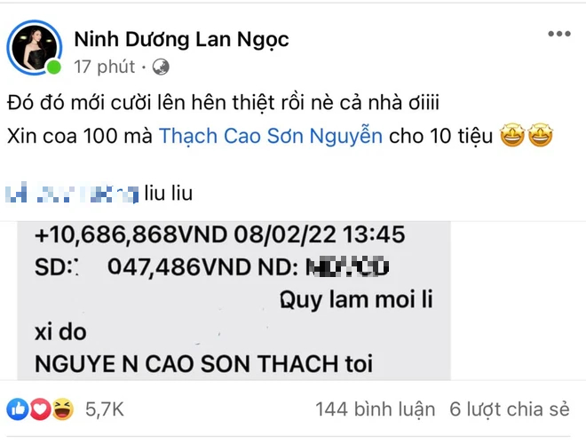 S.T Sơn Thạch đúng chuẩn bạn nhà người ta, lì xì cho Lan Ngọc số tiền khủng, đập tan luôn tin đồn nghỉ chơi - Ảnh 2.