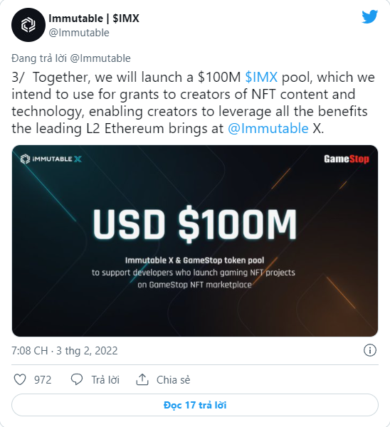 C&ograve;n chưa qua scandal thổi gi&aacute; cổ phiếu, GameStop đ&atilde; chơi lớn, đầu tư 2.400 tỷ để ph&aacute;t triển game NFT - Ảnh 3.