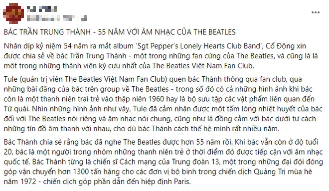 Fanboy The Beatles 75 tuổi ở Việt Nam: giữa chiến trường vẫn lạc quan nhờ âm nhạc thần tượng, lập ban nhạc đi đâu cũng được trầm trồ! - Ảnh 1.