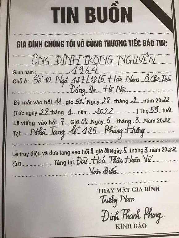 Thông tin tang lễ của diễn viên phim Người Phán Xử qua đời vì ung thư - Ảnh 2.