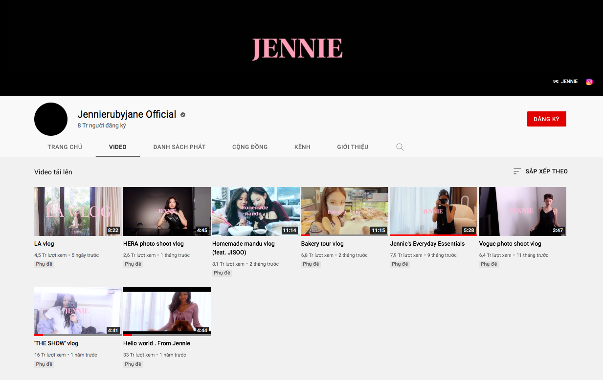 Kênh YouTube của Jennie (BLACKPINK) cán mốc 8 triệu subscribe, chỉ đứng sau một thành viên trong nhóm? - Ảnh 2. Kênh YouTube của Jennie (BLACKPINK) cán mốc 8 triệu subscribe, chỉ đứng sau một thành viên trong nhóm? - Ảnh 2.