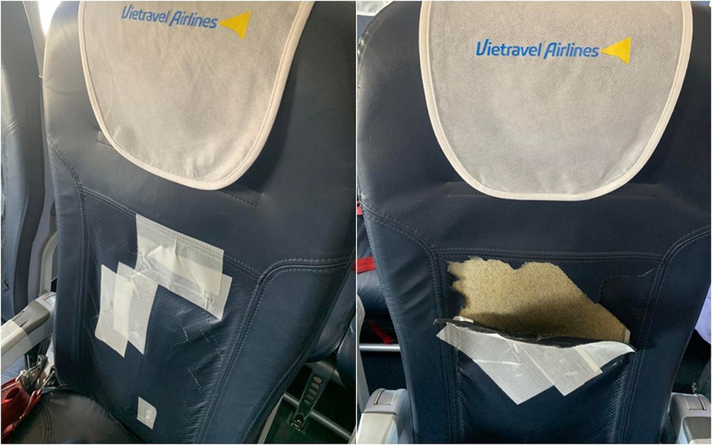   The truth is that the seat of the Vietravel Airlines plane was torn on the flight from Ho Chi Minh City to Quy Nhon - Photo 2.