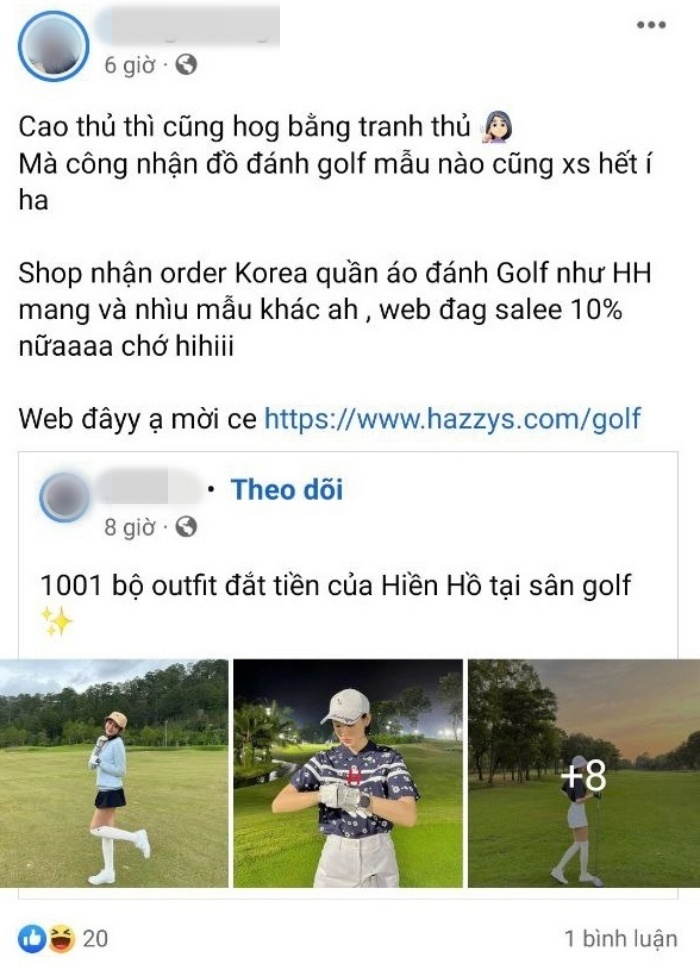 Hiền Hồ ơi mở Facebook ra xem dân buôn áo golf đang mừng húm đây này, nhà nhà đua nhau nhận order xôm lắm - Ảnh 2.