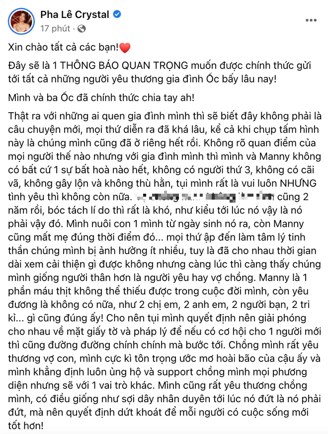 Pha Lê chia tay ông xã người Hàn Quốc: Đã 2 năm không làm chuyện chăn gối, coi nhau như chị em, tri kỷ! - Ảnh 2.