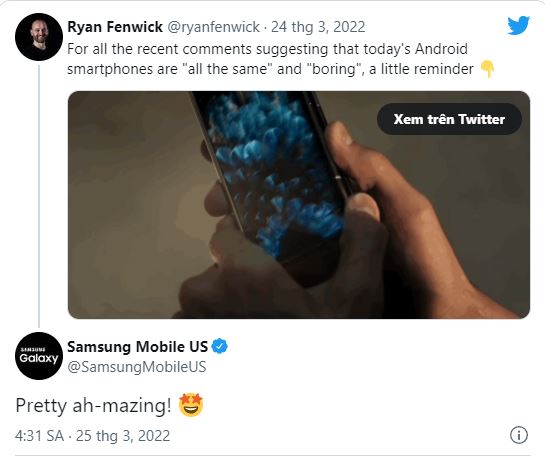 Samsung khen nhầm điện thoại gập của đối thủ trên Twitter - Ảnh 1.