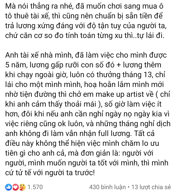 Phương Mai đăng đàn đá xéo ai đó đối xử tệ bạc với tài xế riêng, netizen đồng loạt gọi tên Hà Anh - Ảnh 3.