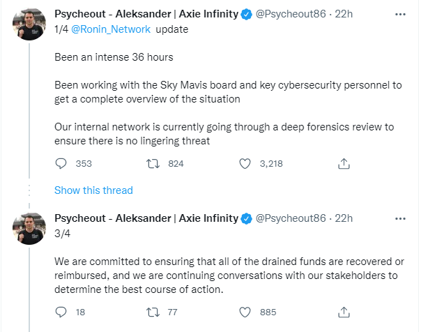 Representative Axie Infinity committed to compensate users affected in the recent attack on the Ronin network - Photo 1.