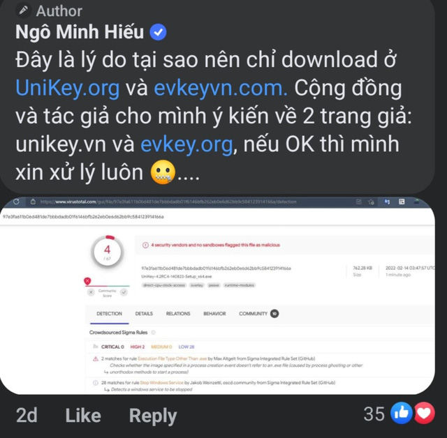 Website Unikey giả mạo tuyên bố trao thưởng 1000 USD cho người chứng minh được rằng website có mã độc - Ảnh 2.