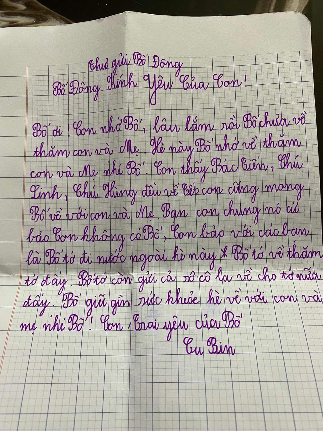 Rơi nước mắt vì bức thư của con trai Đông Paulo - team Quang Linh Vlogs: Bạn con cứ bảo con không có bố... - Ảnh 3.