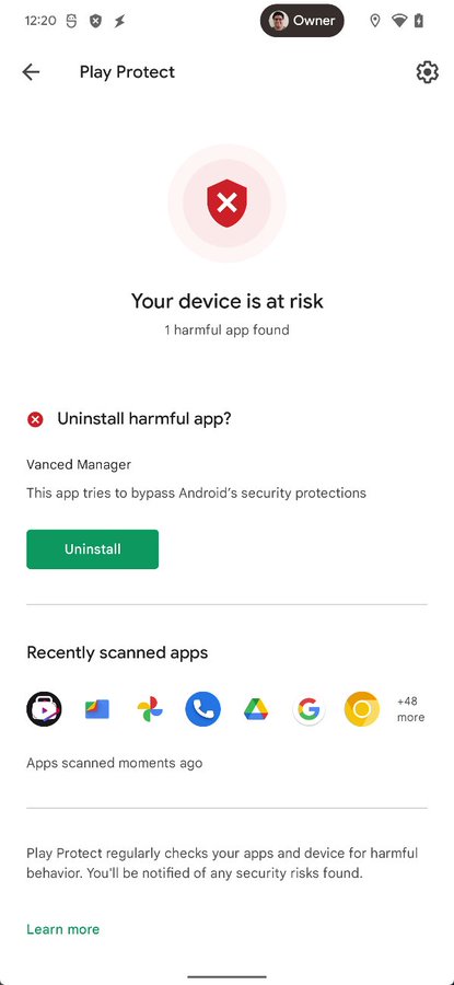 Vanced Manager bị Google Play Protect cảnh báo là ứng dụng nguy hiểm - Ảnh 2.