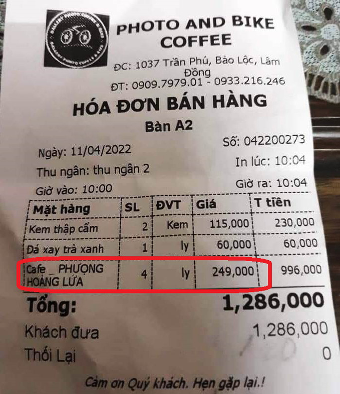   What did the owner say when he was accused of selling the most expensive coffee in Vietnam?  - Photo 1.