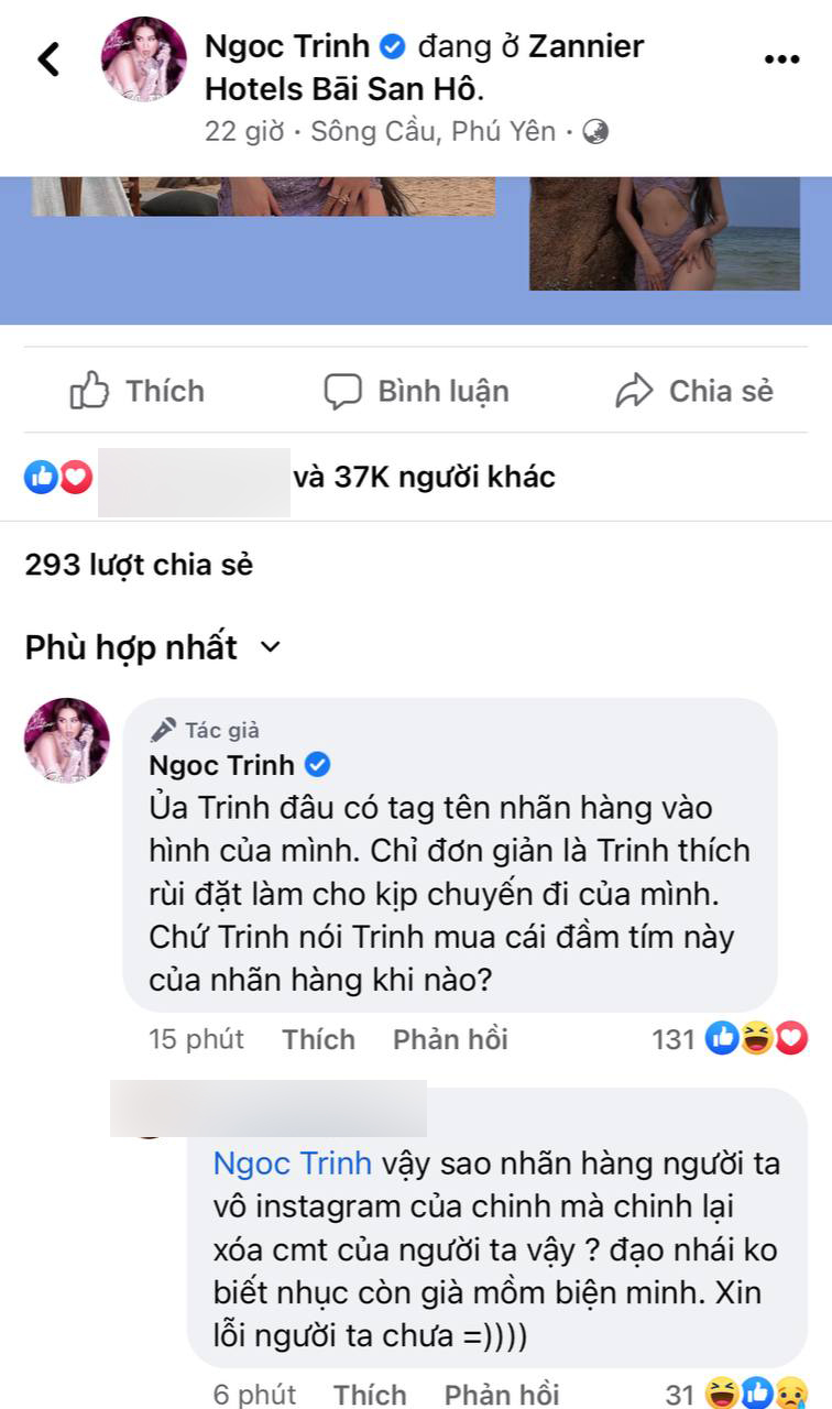 Accused of wearing a fake dress, Ngoc Trinh also had a defiant attitude: When did Trinh say Trinh bought this brand's purple dress?  - Photo 2.