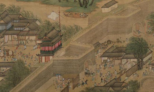 Chi tiết đầy kinh ngạc trong bức tranh cổ của triều Tống: Phóng to 100 lần mới thấy rõ mồn một hành động xấu hổ của người đàn ông - Ảnh 1.