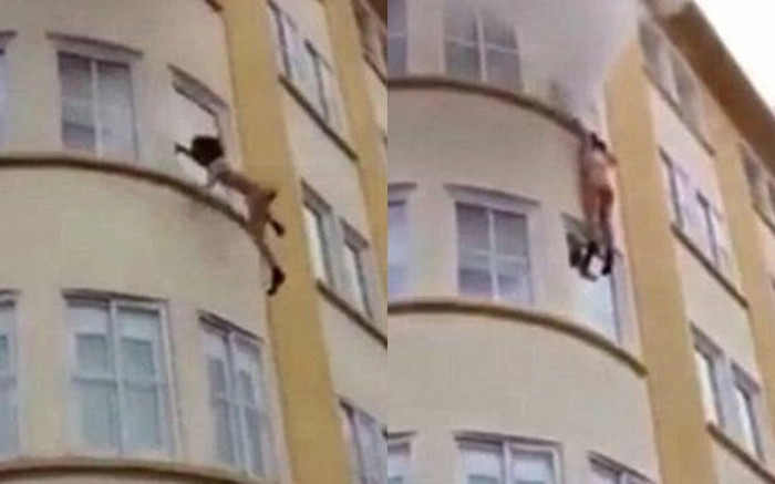 While bathing, the apartment burned, the woman jumped from the 3rd floor to the ground in a state of no cloth to cover her body - Photo 1.