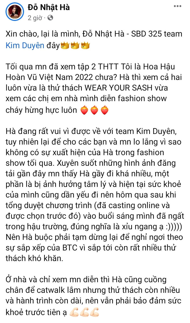 Làm sáng tỏ lý do Đỗ Nhật Hà vắng mặt trong show diễn của Miss Universe Vietnam? - Ảnh 2.