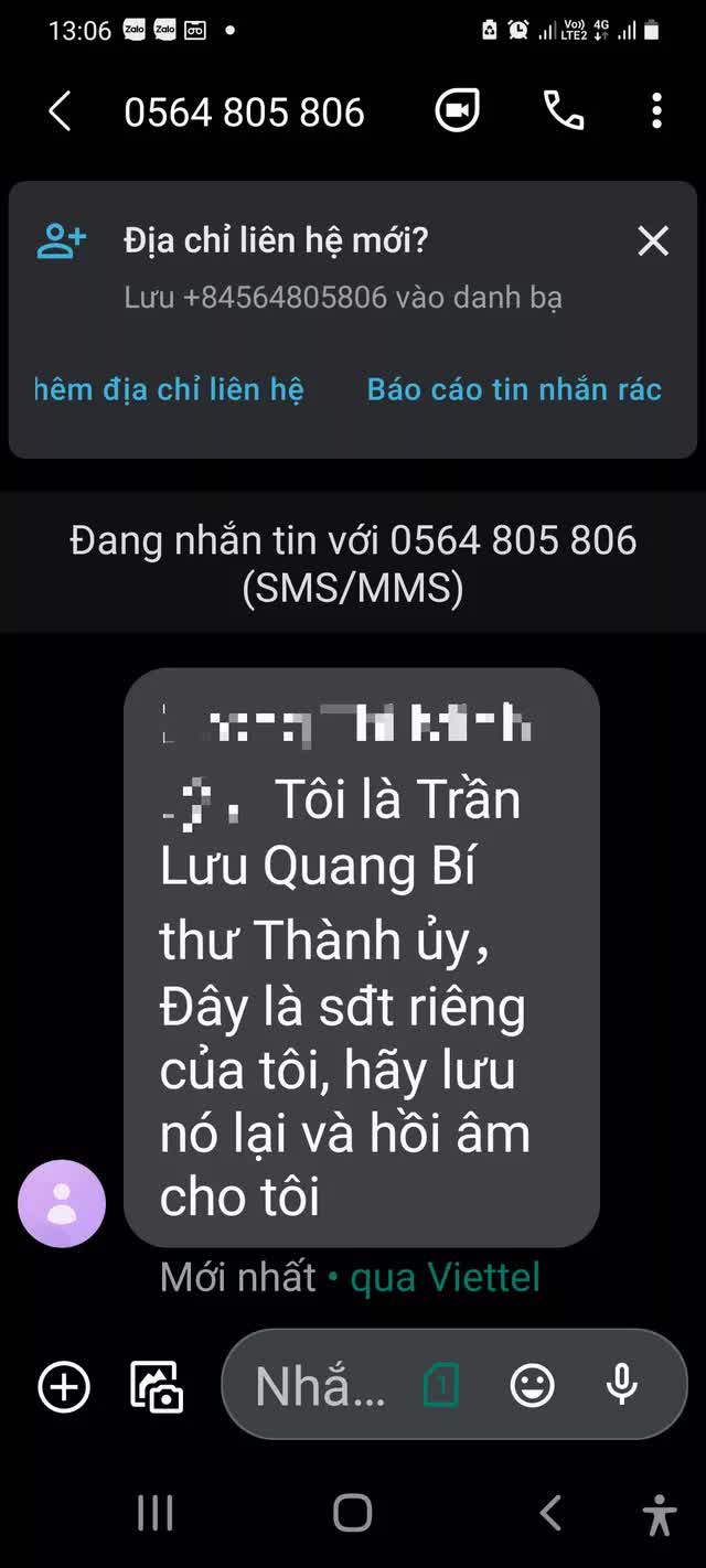 Hàng loạt nhà báo bất ngờ nhận được tin nhắn xưng là Bí thư thành ủy Hải Phòng vay tiền - Ảnh 1.