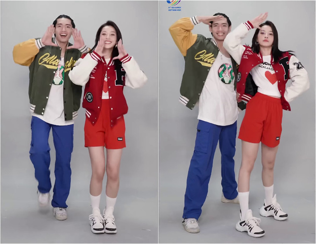 Chi Pu - Quang Đăng ra mắt vũ điệu tiếp sức SEA Games 31 - Ảnh 2.