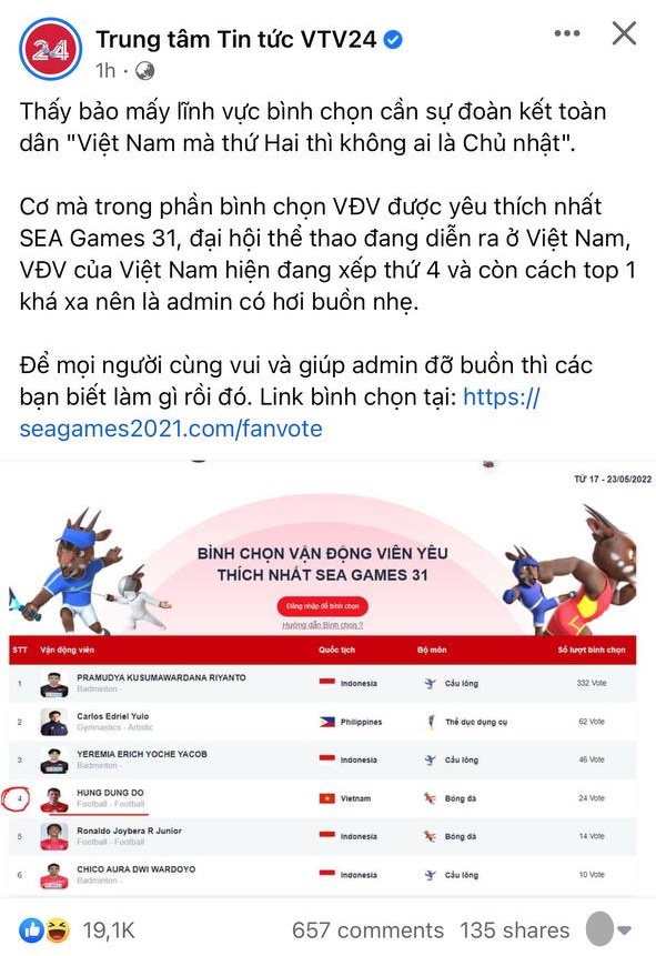 Dân mạng kêu gọi bình chọn cho Đỗ Hùng Dũng trên BXH VĐV được yêu thích nhất tại SEA Games 31, kết quả: Đang dẫn đầu!  - Ảnh 2.