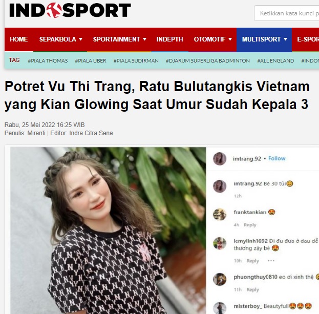 The Indonesian newspaper was surprised, praising the Vietnamese athlete as 