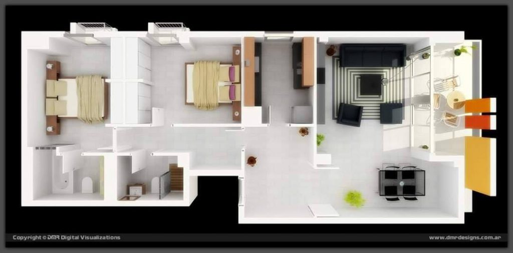 Scientific layout for 4 typical 2-bedroom apartments - Photo 3.