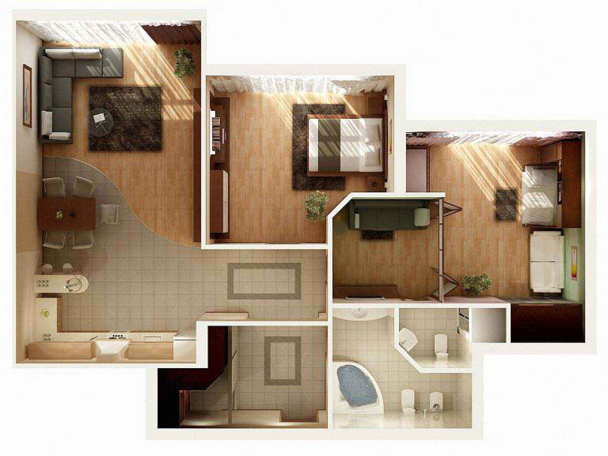 Scientific layout for 4 typical 2-bedroom apartments - Photo 7.