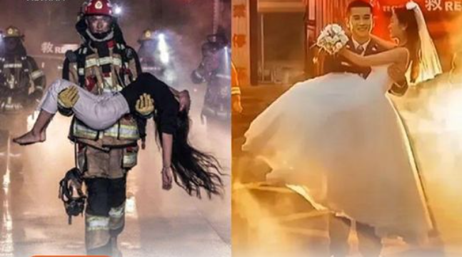 Anh lính cứu hỏa <a href='https://www.giaicuu.com' target='_blank'>giải cứu</a> cô gái khỏi đám cháy, 3 năm sau tổ chức đám cưới viên mãn y chang truyện cổ tích - Ảnh 1.