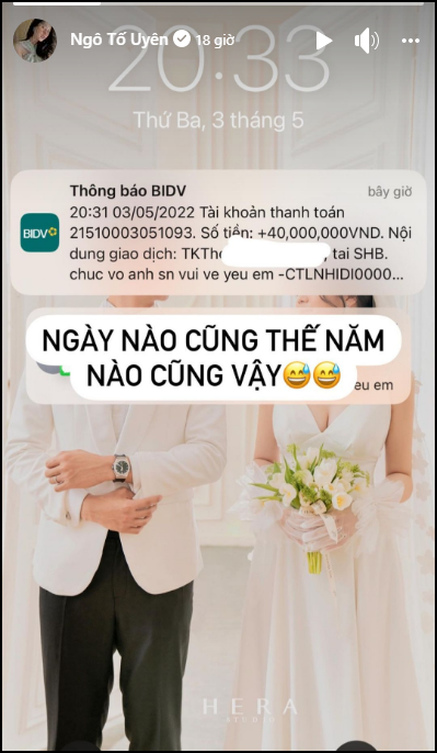 Cầu thủ Việt ting ting chúc mừng sinh nhật vợ mới cưới kèm theo con số khủng - Ảnh 3.