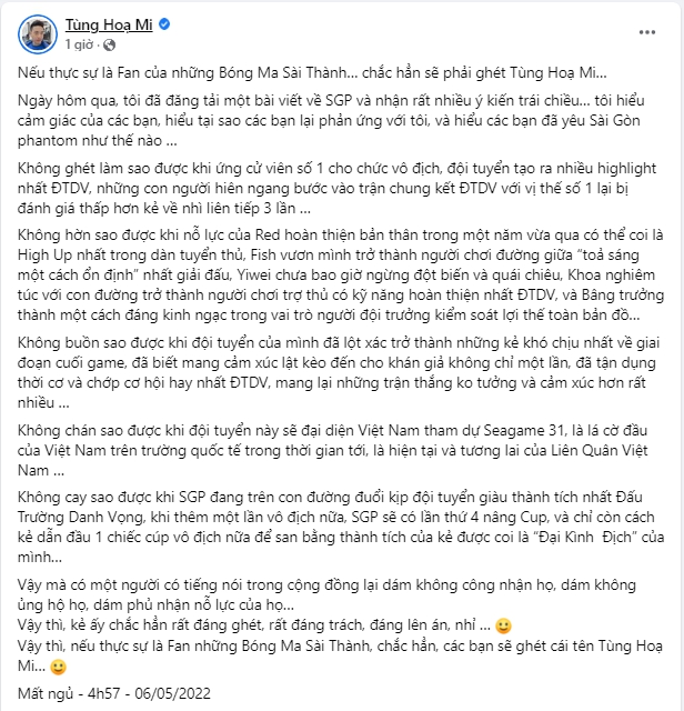 BLV Tung Hoa Mi suddenly posted a letter after a series of accusations of 