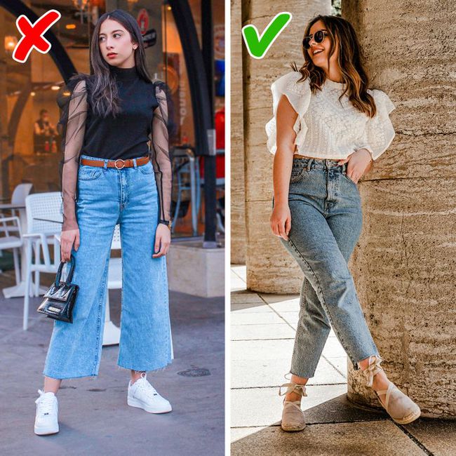 Wearing high-waisted pants without pinning these 8 tips will make your long legs shorter - Photo 5.