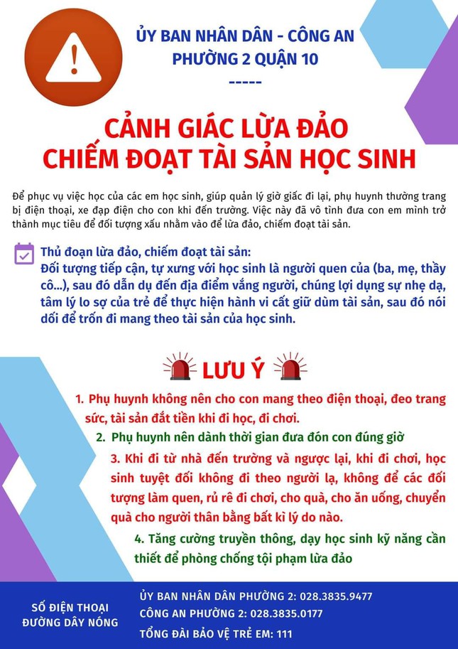 TP.HCM: Một học sinh lớp 5 bị kẻ xấu lột sạch t&agrave;i sản tr&ecirc;n người - Ảnh 1.