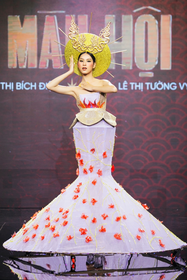 Những trang phục dân tộc khó hiểu tại Hoa hậu Hoàn vũ Việt Nam 2022 - Ảnh 8.