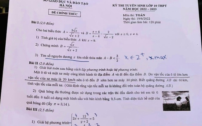 GỢI Ý GIẢI ĐỀ, tin tức Mới nhất Gợi ý giải đề thi môn Toán lớp 10 Hà ...