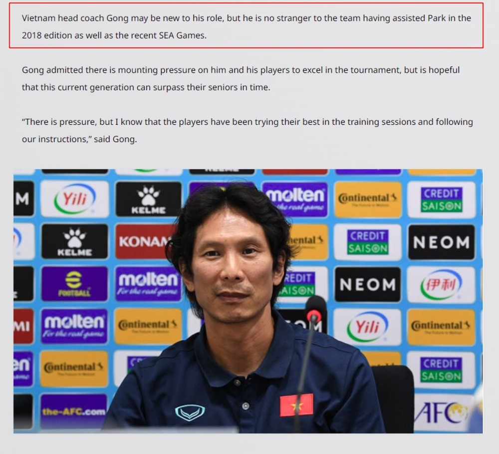 AFC mistaken information about coach Gong Oh Kyun when judging U23 Vietnam match - Photo 1.