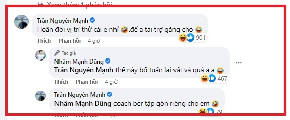 Nhâm Mạnh Dũng dọa nạt thủ môn Trần Nguyên Mạnh: Cẩn thận mất vị trí nhé! - Ảnh 3.