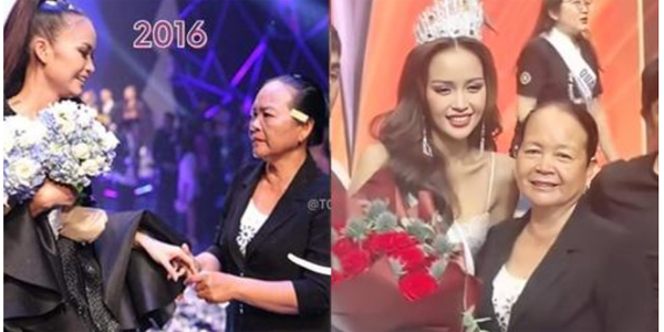 Dân mạng xúc động chi tiết chiếc áo của mẹ Hoa hậu Ngọc Châu: 6 năm vẫn dùng một lần để lên chúc mừng con gái - Ảnh 1.