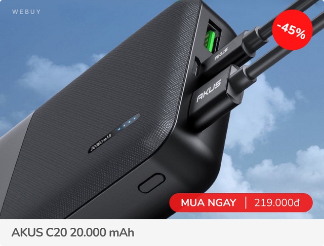 Đi du lịch mà bạn bè hay quên sạc, sắm ngay pin dự phòng 20.000 mAh đa cổng giá từ 219k này - Ảnh 1.