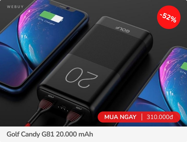 Đi du lịch mà bạn bè hay quên sạc, sắm ngay pin dự phòng 20.000 mAh đa cổng giá từ 219k này - Ảnh 2.