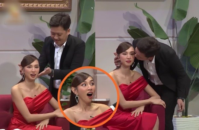 Nha Phuong had a surprised attitude when Truong Giang stole a kiss from Miss Thuy Tien - Photo 2.