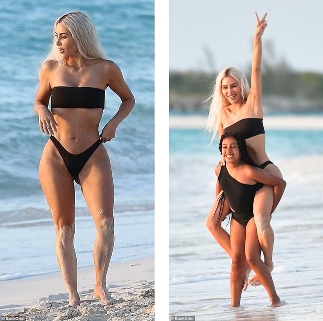 Kim Kardashian sexy hết nấc với bikini khi đi biển cùng 4 con - Ảnh 4.