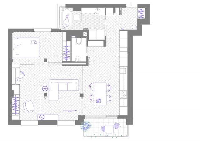 Thiết kế không gian tiện nghi trong căn hộ một phòng ngủ 75m2 - Ảnh 8.