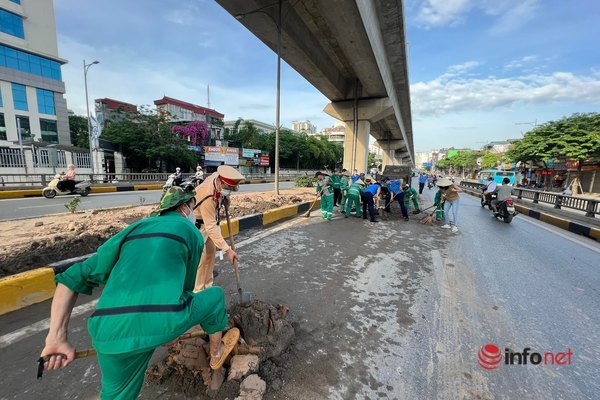 CSGT Hà Nội truy tìm lái xe chở đất làm rơi vãi nhiều km trên đường Nguyễn Trãi - Ảnh 7.