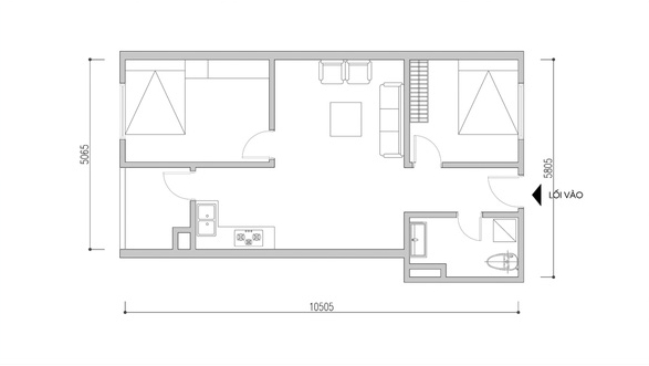 Bố tr&iacute; nội thất cho căn hộ diện t&iacute;ch 61m&sup2; cho gia đ&igrave;nh 3 người - Ảnh 1.