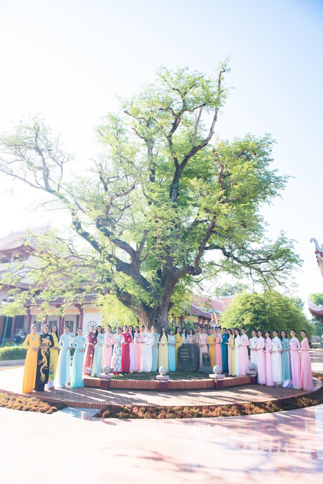Top 38 Miss World Vietnam 2022 mặc áo dài nền nã khi đi dâng hương tại Quy Nhơn - Ảnh 7.