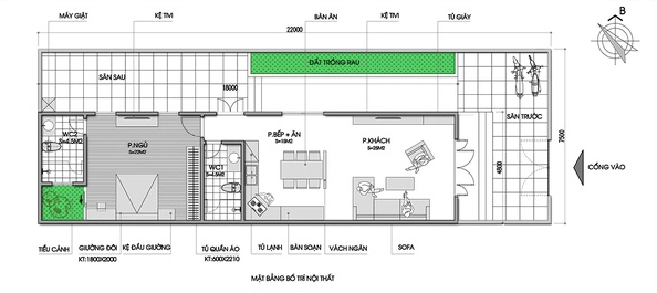 Tư vấn thiết kế và bố trí nội thất nhà ống 1 tầng cho người mệnh Thủy - Ảnh 1.