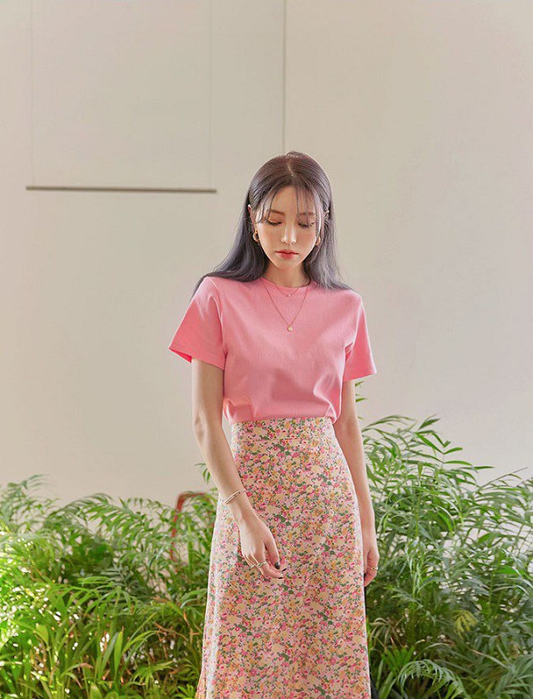 sẵn sàng] Chân váy hoa nhí dáng dài vintage THUS Váy cạp lưng cao vải  chiffon mềm mịn mát CV3F01 - MixASale