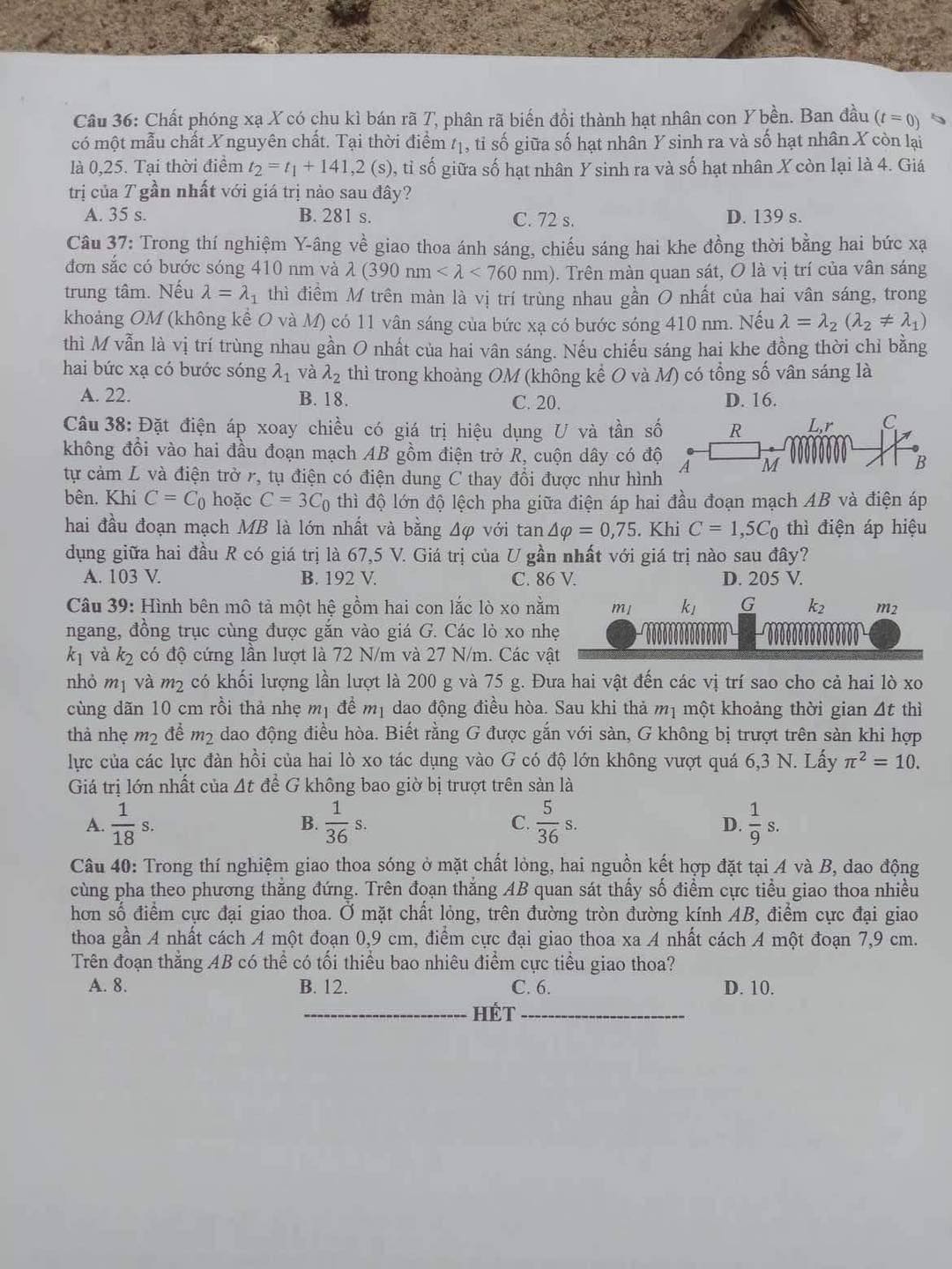 Đề thi tốt nghiệp THPT 2022 c&aacute;c m&ocirc;n tổ hợp Khoa học tự nhi&ecirc;n  - Ảnh 4.